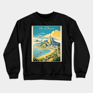 Rio de Janeiro Brazil Vintage Tourism Travel Poster Crewneck Sweatshirt